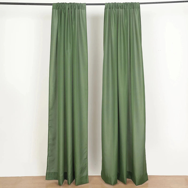 2 Drapery Panels 8 ft Polyester Backdrop Curtains with Rod Pockets