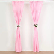 2 Drapery Panels 8 ft Polyester Backdrop Curtains with Rod Pockets