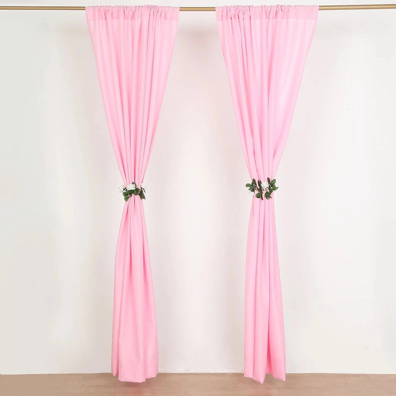 2 Drapery Panels 8 ft Polyester Backdrop Curtains with Rod Pockets
