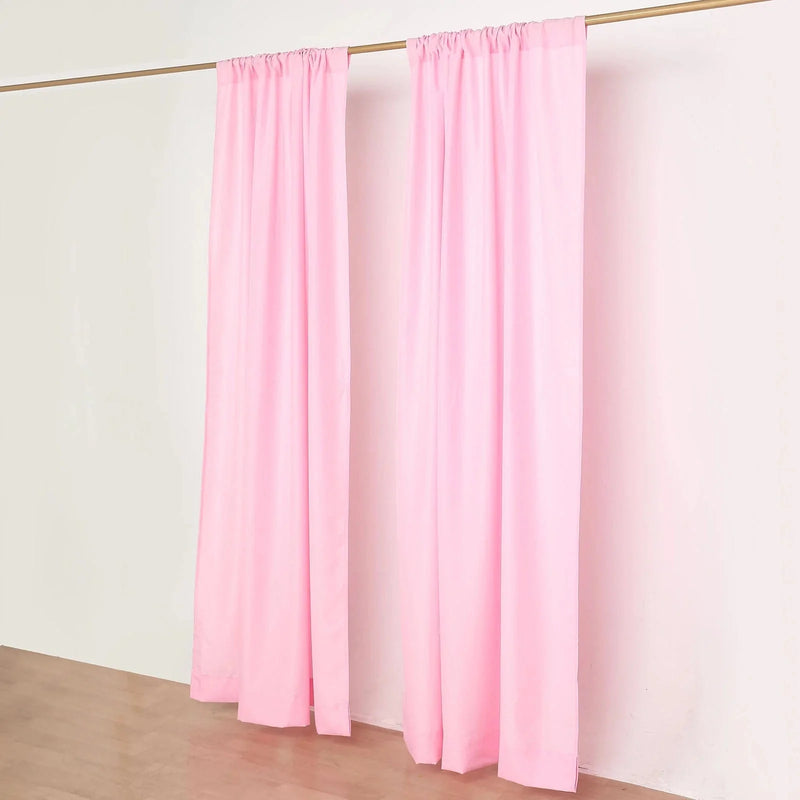 2 Drapery Panels 8 ft Polyester Backdrop Curtains with Rod Pockets