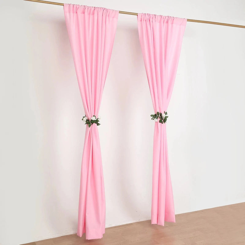 2 Drapery Panels 8 ft Polyester Backdrop Curtains with Rod Pockets