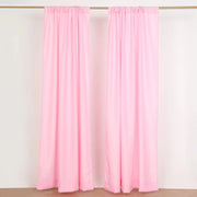 2 Drapery Panels 8 ft Polyester Backdrop Curtains with Rod Pockets