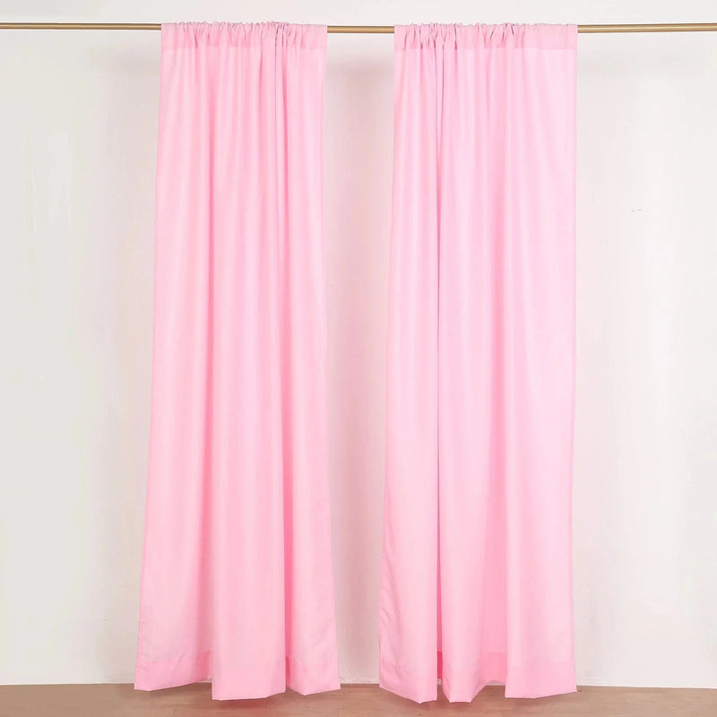 2 Drapery Panels 8 ft Polyester Backdrop Curtains with Rod Pockets