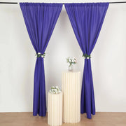 2 Drapery Panels 8 ft Polyester Backdrop Curtains with Rod Pockets