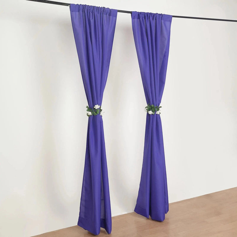 2 Drapery Panels 8 ft Polyester Backdrop Curtains with Rod Pockets
