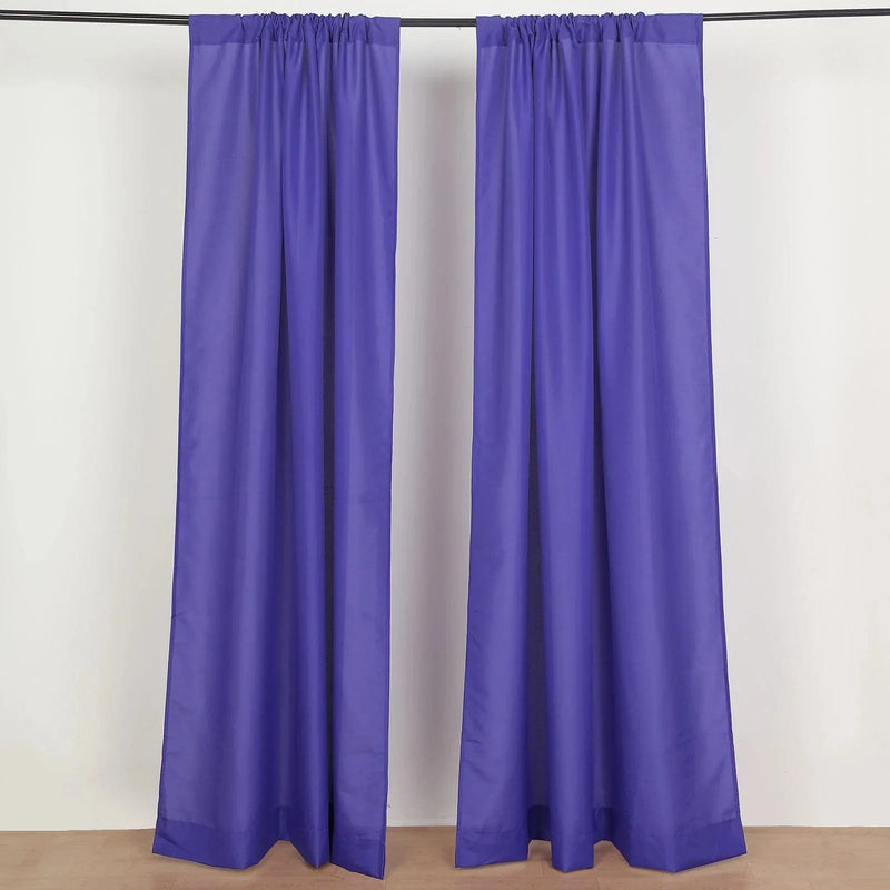 2 Drapery Panels 8 ft Polyester Backdrop Curtains with Rod Pockets