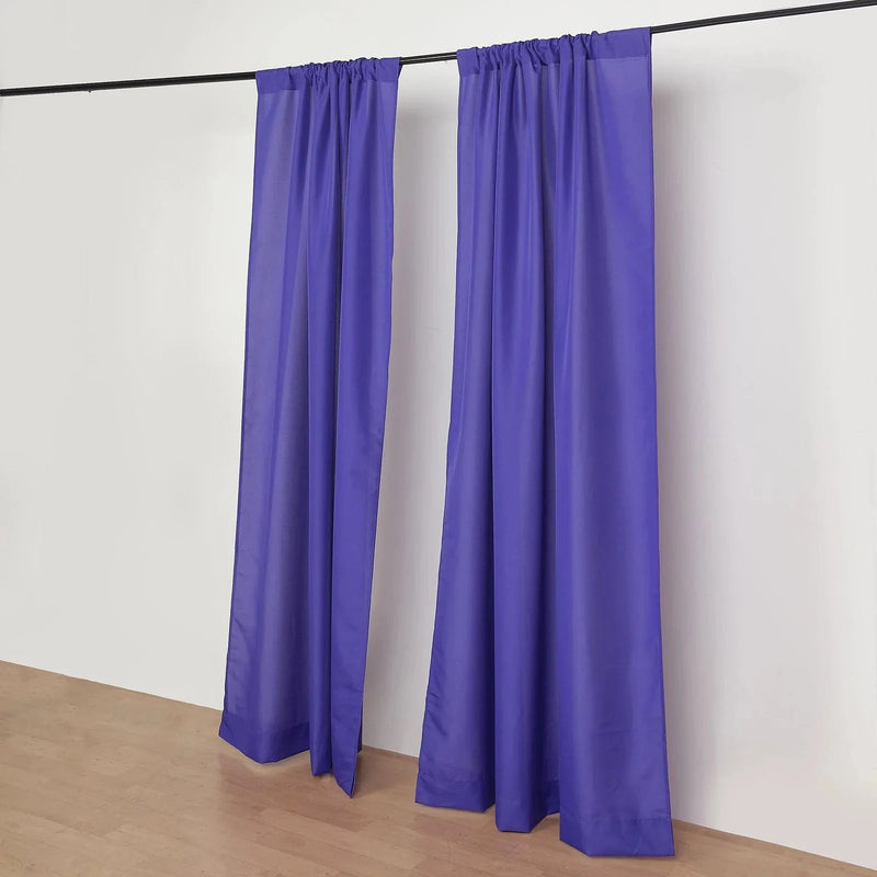 2 Drapery Panels 8 ft Polyester Backdrop Curtains with Rod Pockets