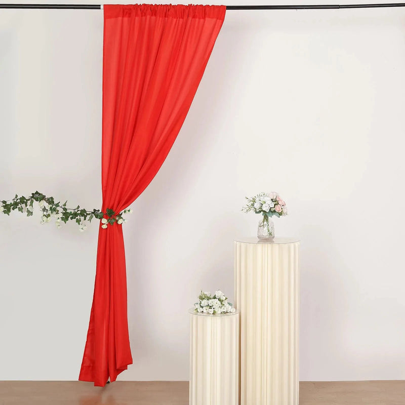 2 Drapery Panels 8 ft Polyester Backdrop Curtains with Rod Pockets