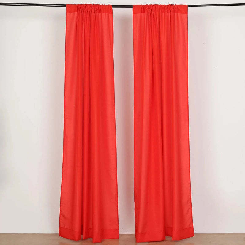 2 Drapery Panels 8 ft Polyester Backdrop Curtains with Rod Pockets