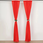 2 Drapery Panels 8 ft Polyester Backdrop Curtains with Rod Pockets