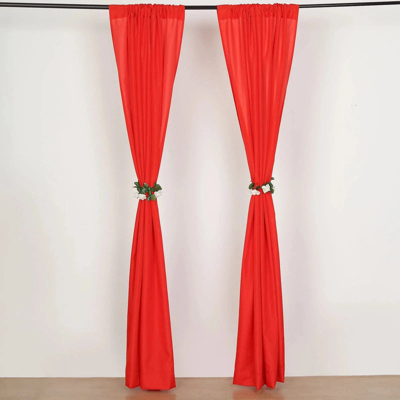 2 Drapery Panels 8 ft Polyester Backdrop Curtains with Rod Pockets