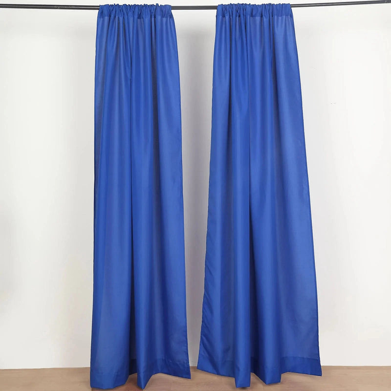 2 Drapery Panels 8 ft Polyester Backdrop Curtains with Rod Pockets