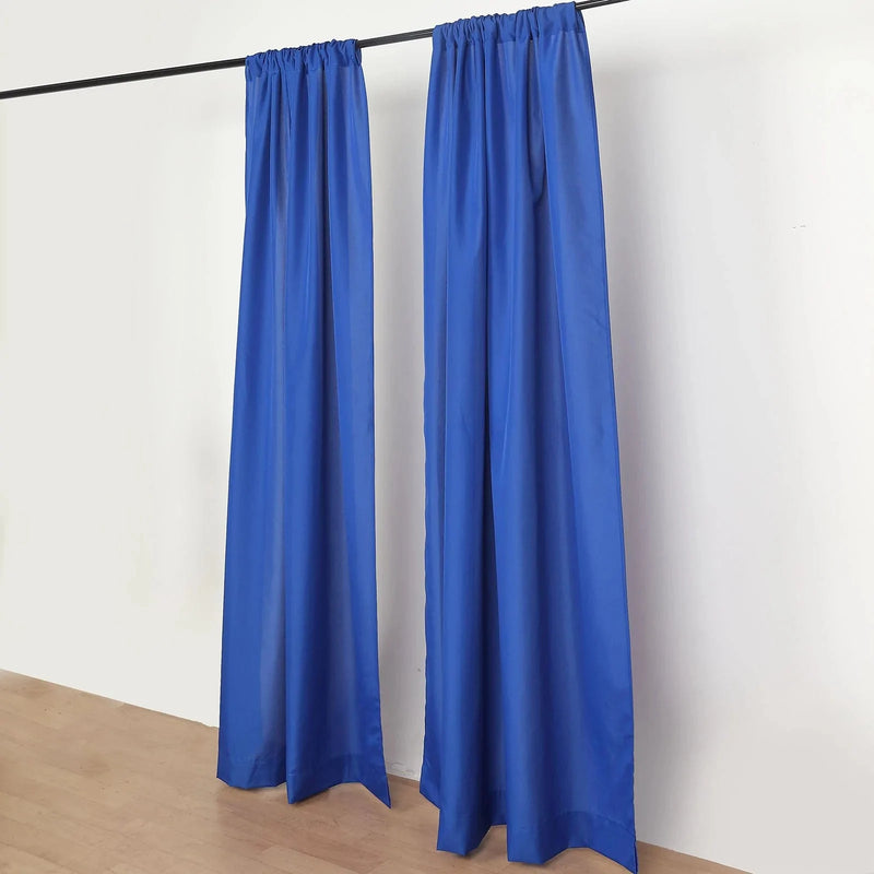 2 Drapery Panels 8 ft Polyester Backdrop Curtains with Rod Pockets