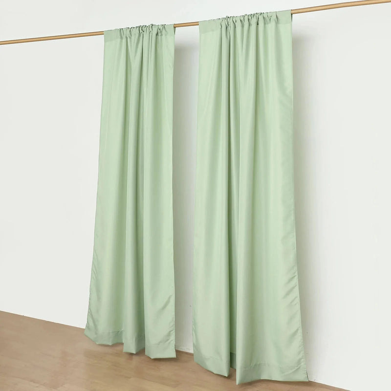 2 Drapery Panels 8 ft Polyester Backdrop Curtains with Rod Pockets