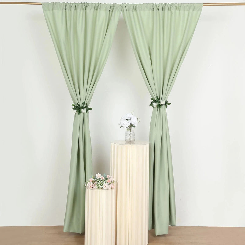 2 Drapery Panels 8 ft Polyester Backdrop Curtains with Rod Pockets
