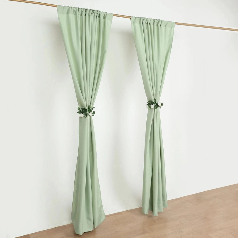 2 Drapery Panels 8 ft Polyester Backdrop Curtains with Rod Pockets