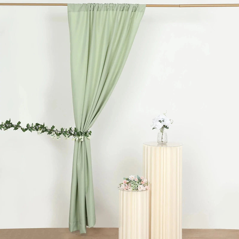2 Drapery Panels 8 ft Polyester Backdrop Curtains with Rod Pockets