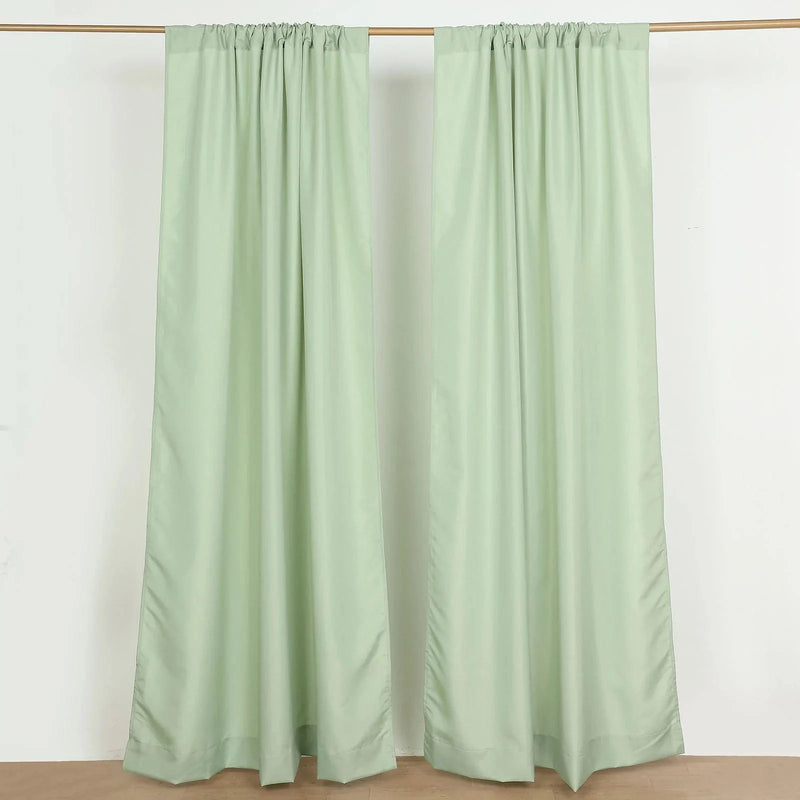 2 Drapery Panels 8 ft Polyester Backdrop Curtains with Rod Pockets