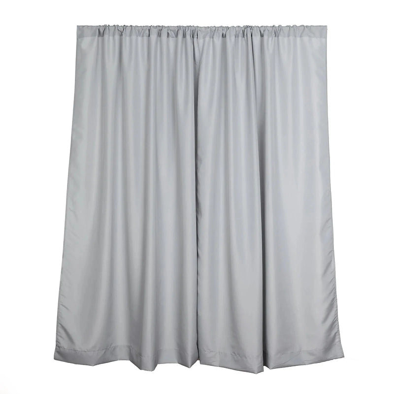 2 Drapery Panels 8 ft Polyester Backdrop Curtains with Rod Pockets