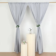 2 Drapery Panels 8 ft Polyester Backdrop Curtains with Rod Pockets