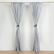 2 Drapery Panels 8 ft Polyester Backdrop Curtains with Rod Pockets
