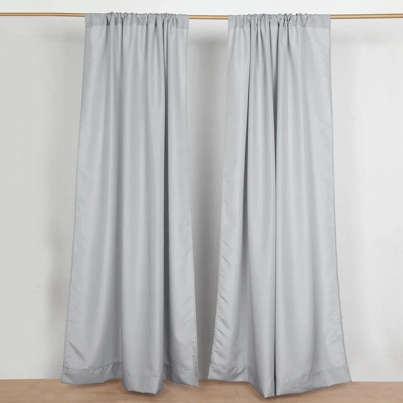 2 Drapery Panels 8 ft Polyester Backdrop Curtains with Rod Pockets
