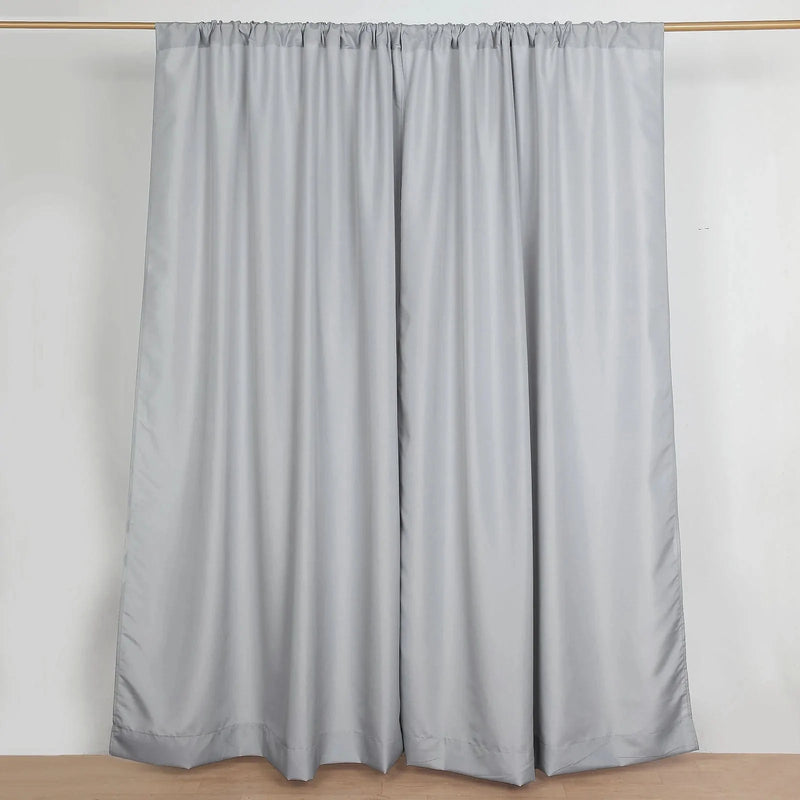 2 Drapery Panels 8 ft Polyester Backdrop Curtains with Rod Pockets