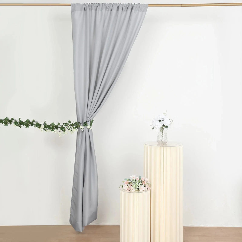 2 Drapery Panels 8 ft Polyester Backdrop Curtains with Rod Pockets