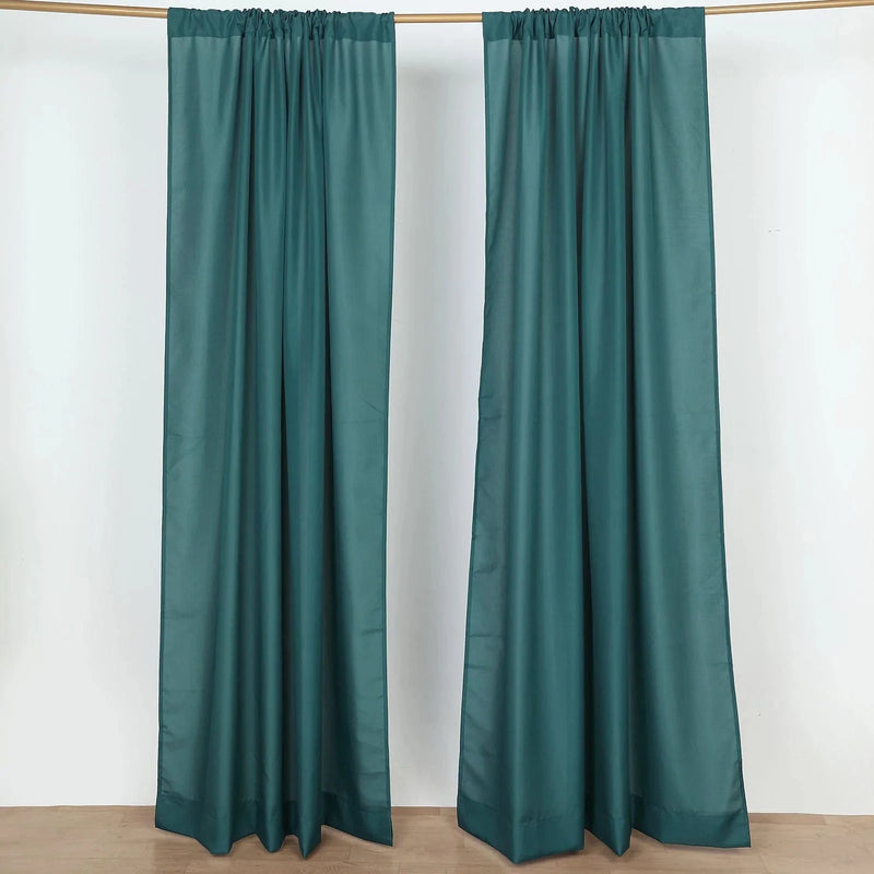 2 Drapery Panels 8 ft Polyester Backdrop Curtains with Rod Pockets