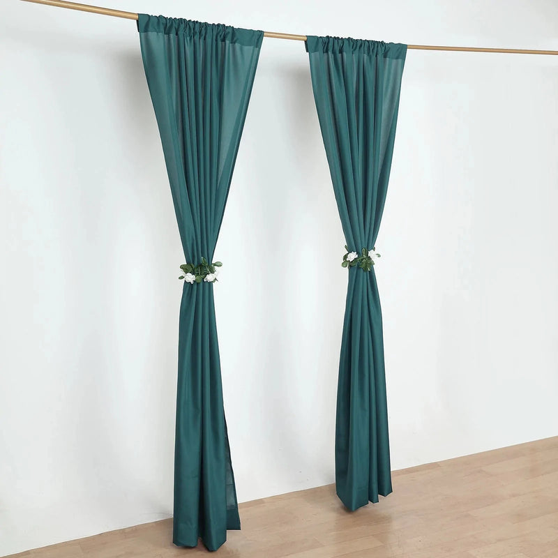 2 Drapery Panels 8 ft Polyester Backdrop Curtains with Rod Pockets