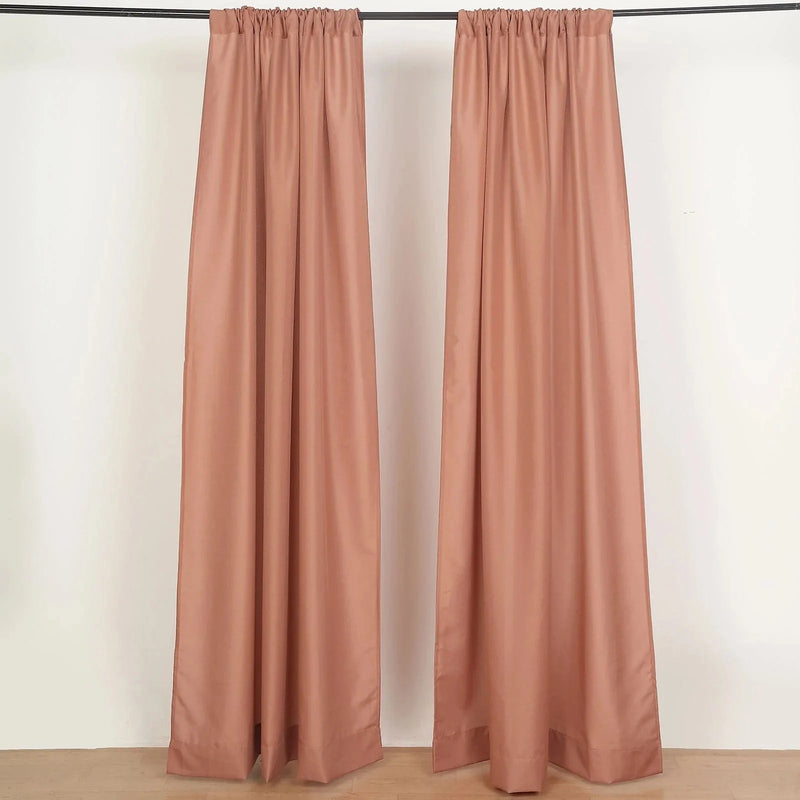 2 Drapery Panels 8 ft Polyester Backdrop Curtains with Rod Pockets