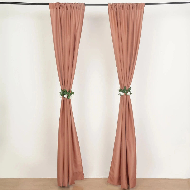 2 Drapery Panels 8 ft Polyester Backdrop Curtains with Rod Pockets