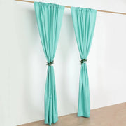 2 Drapery Panels 8 ft Polyester Backdrop Curtains with Rod Pockets