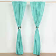 2 Drapery Panels 8 ft Polyester Backdrop Curtains with Rod Pockets