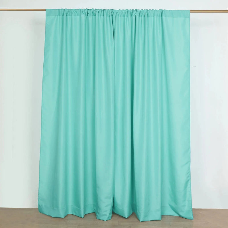2 Drapery Panels 8 ft Polyester Backdrop Curtains with Rod Pockets