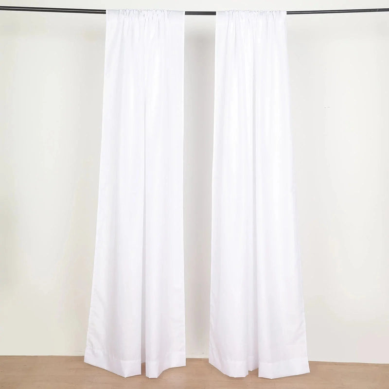 2 Drapery Panels 8 ft Polyester Backdrop Curtains with Rod Pockets