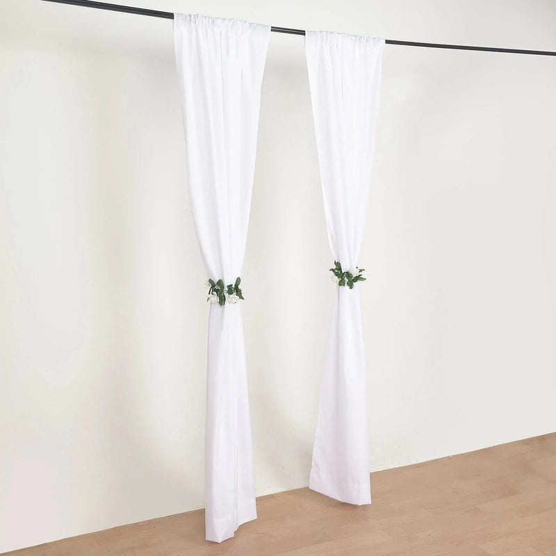 2 Drapery Panels 8 ft Polyester Backdrop Curtains with Rod Pockets