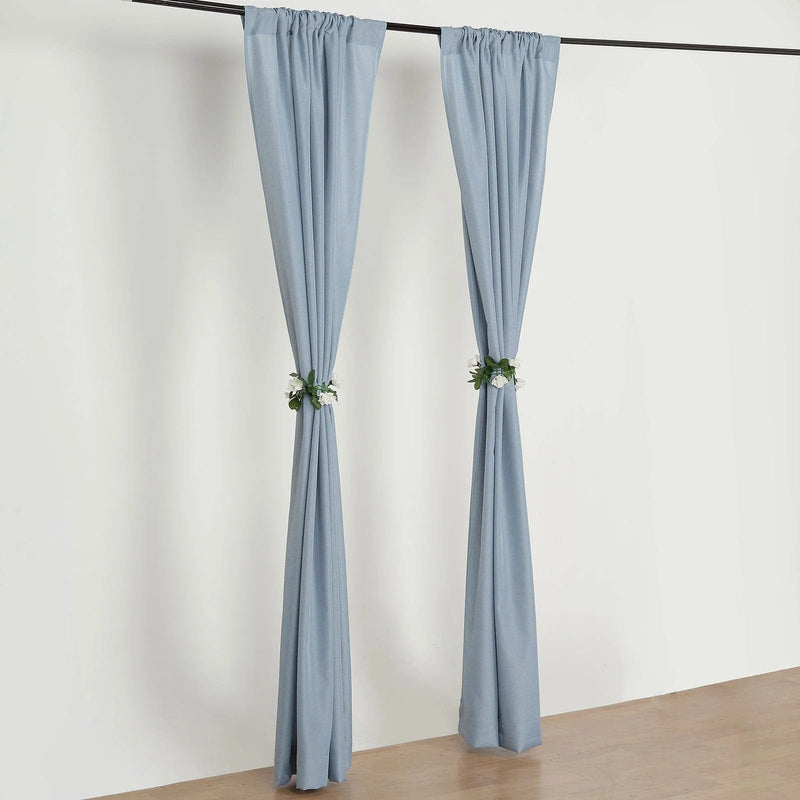 2 Drapery Panels 8 ft Polyester Backdrop Curtains with Rod Pockets