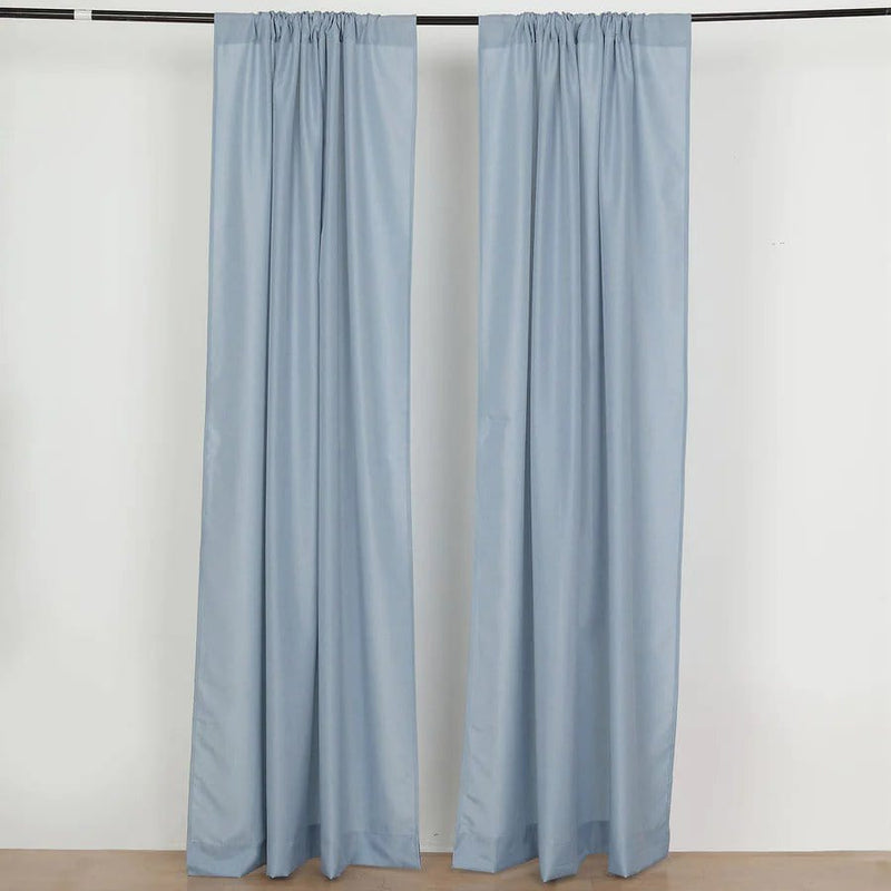 2 Drapery Panels 8 ft Polyester Backdrop Curtains with Rod Pockets