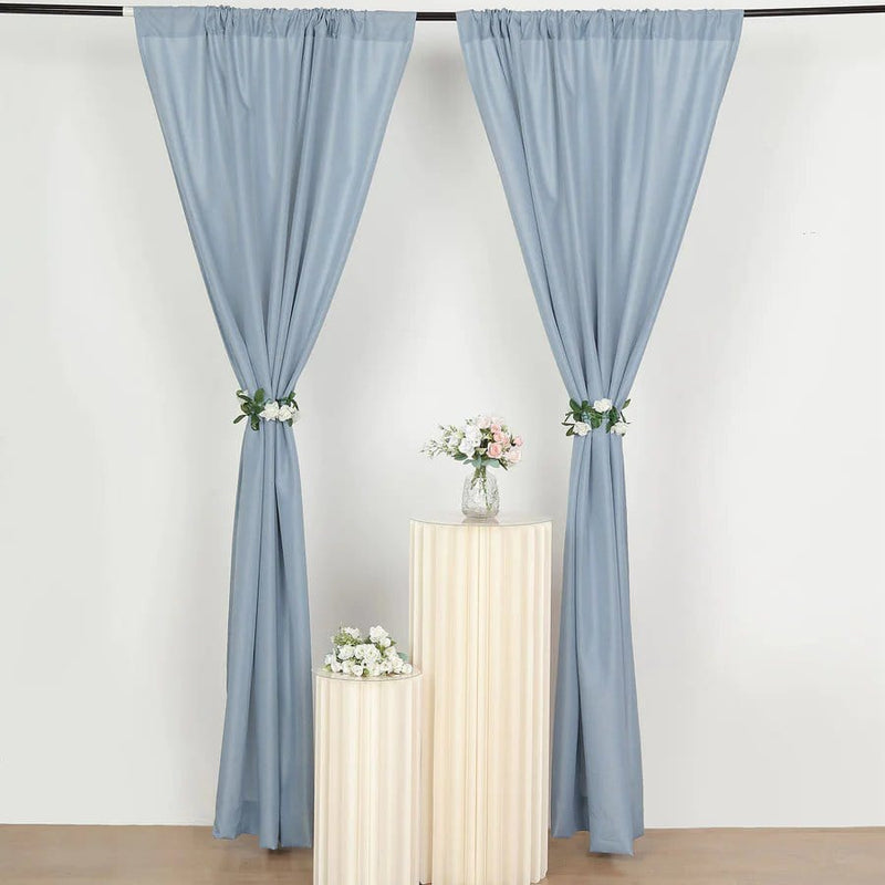 2 Drapery Panels 8 ft Polyester Backdrop Curtains with Rod Pockets