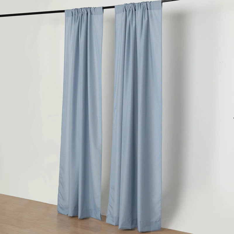 2 Drapery Panels 8 ft Polyester Backdrop Curtains with Rod Pockets