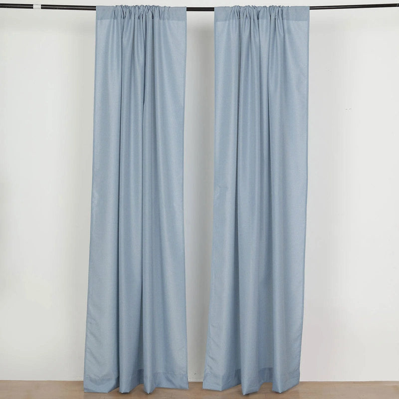 2 Drapery Panels 8 ft Polyester Backdrop Curtains with Rod Pockets