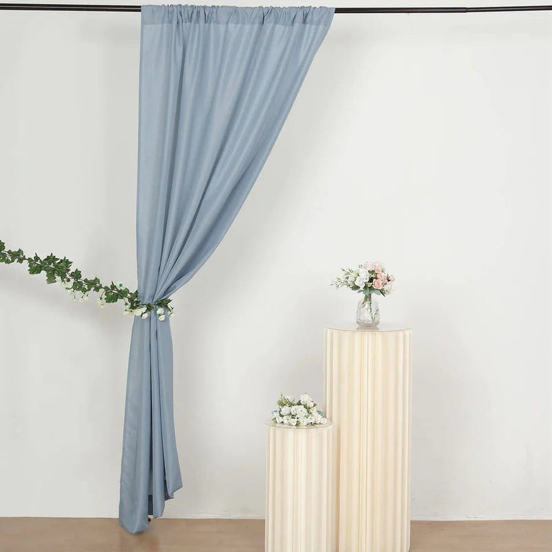 2 Drapery Panels 8 ft Polyester Backdrop Curtains with Rod Pockets