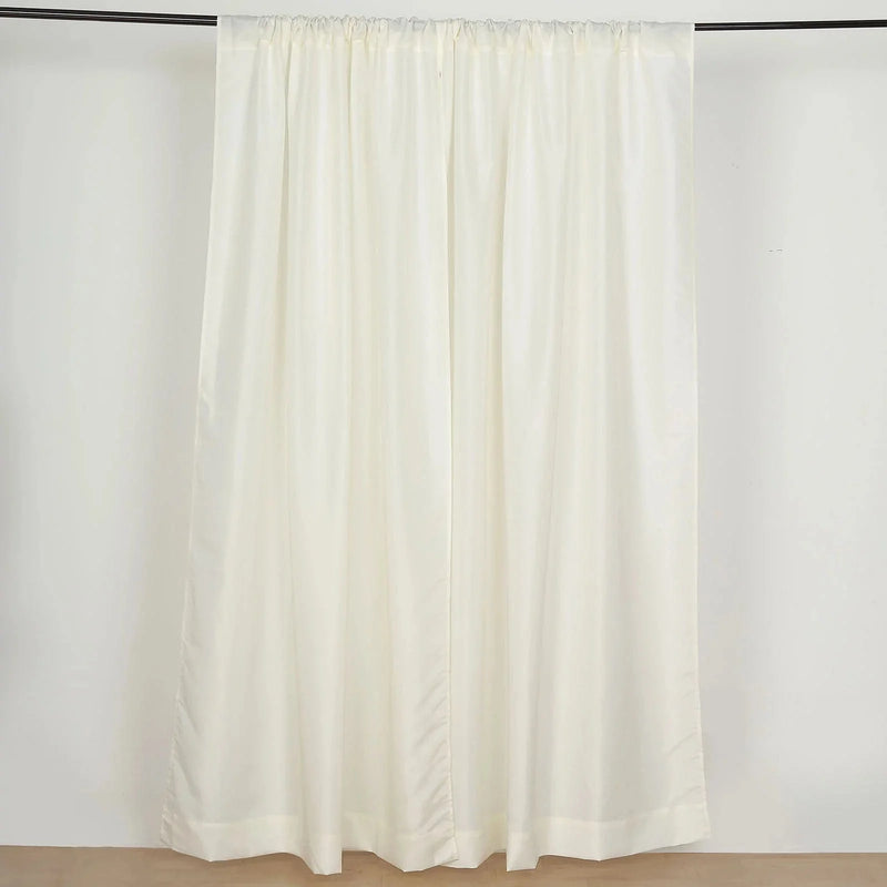 2 Drapery Panels 8 ft Polyester Backdrop Curtains with Rod Pockets CUR_PANPOLY_5X8_IVR