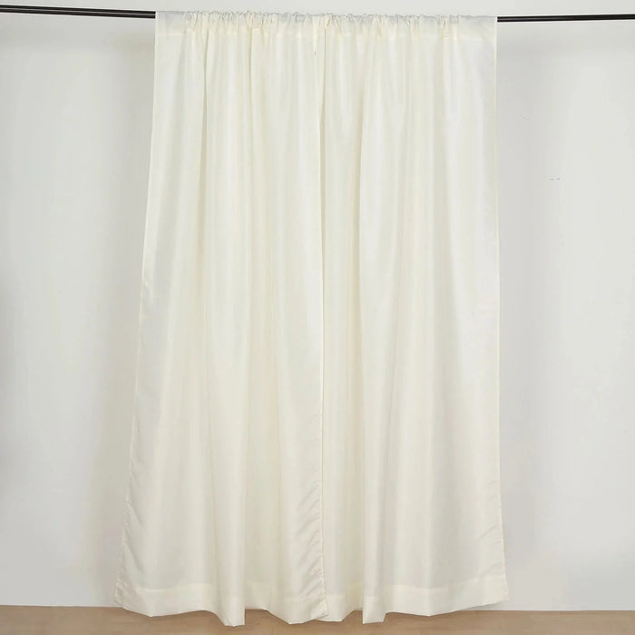 2 Drapery Panels 8 ft Polyester Backdrop Curtains with Rod Pockets CUR_PANPOLY_5X8_IVR