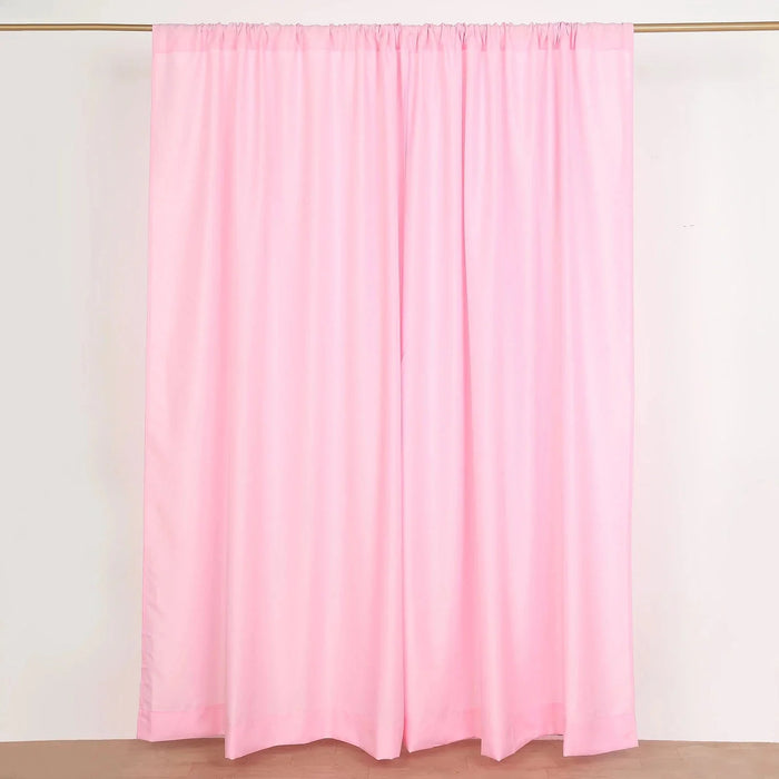 2 Drapery Panels 8 ft Polyester Backdrop Curtains with Rod Pockets CUR_PANPOLY_5X8_PINK