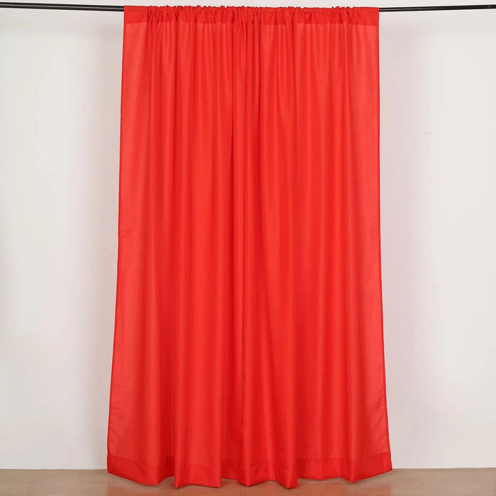 2 Drapery Panels 8 ft Polyester Backdrop Curtains with Rod Pockets CUR_PANPOLY_5X8_RED