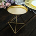 2 Geometric 5" Metal Pillar Candle Holders with Triangle Base - Gold IRON_CAND_PL002_M_GOLD