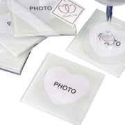 2 Glass Coasters with Heart Picture Frames in a Gift Box FAV_COAST02