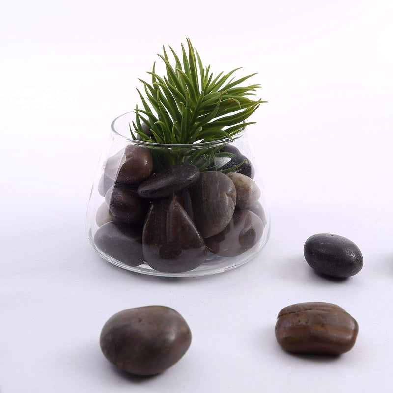 2 lbs Natural Gravel Pebble Stones Decorative Vase Fillers - Assorted Brown ROCK_FILL_001_MIX